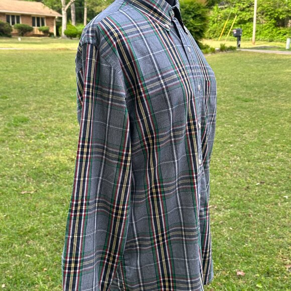 M Izod Men’s Plaid Primary Color Button Down Shirt with minor flaw - Picture 4 of 14